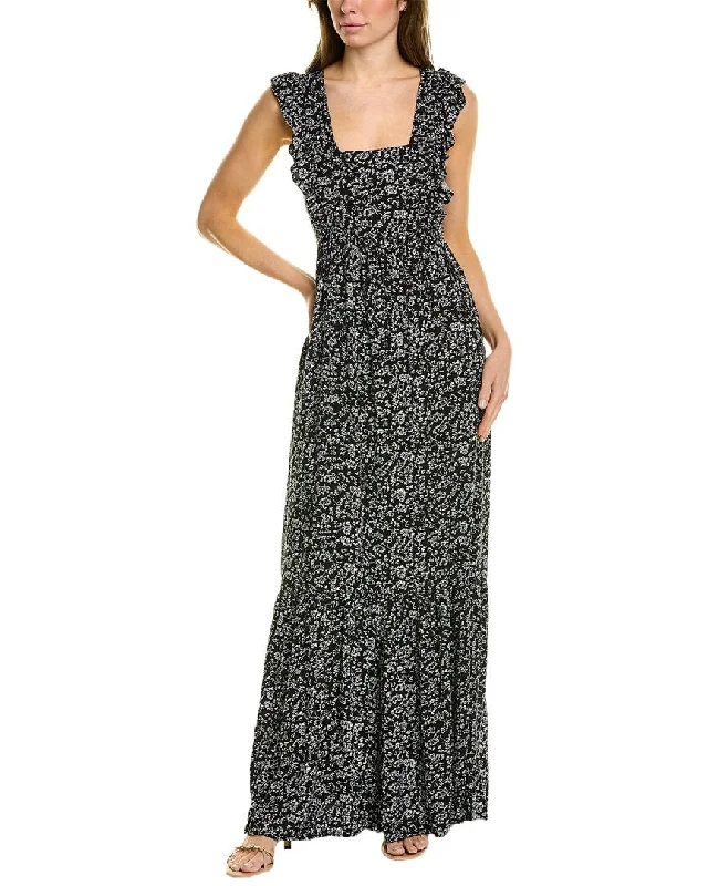 CeCe by Cynthia Steffe Ditsy Ruffled Maxi Dress