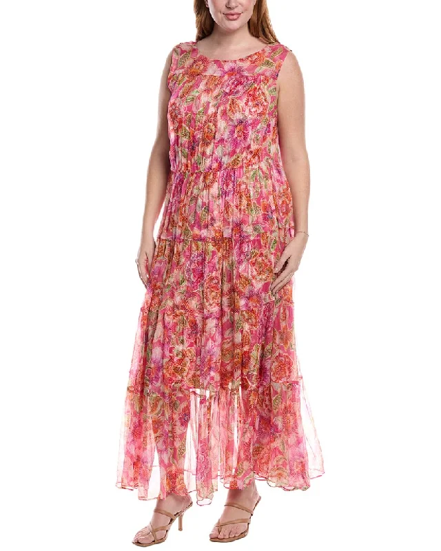 Johnny Was Plus Loran Silk Maxi Dress