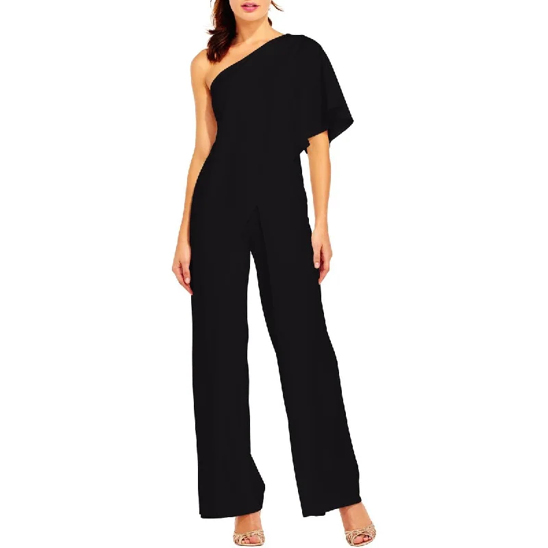 Adrianna Papell Womens Drapey Leg Slit Jumpsuit