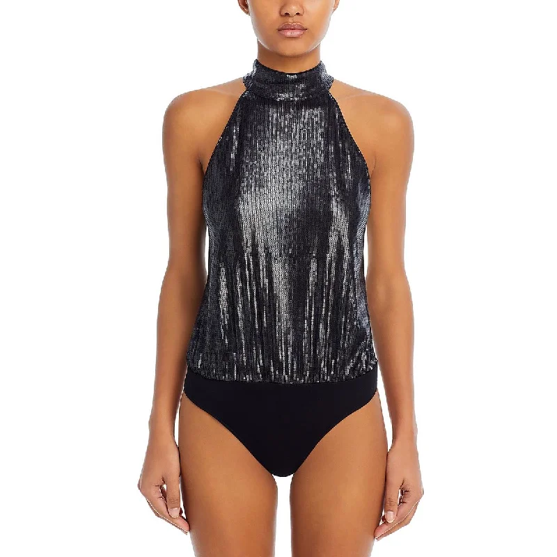 Paige Womens Sequined Body Suit Jumpsuit