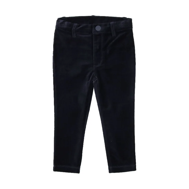 Lil Legs Velvet Pants - Navy