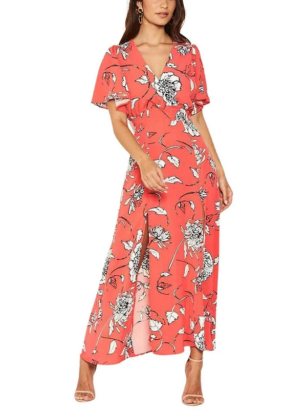 Womens Floral Print Long Maxi Dress