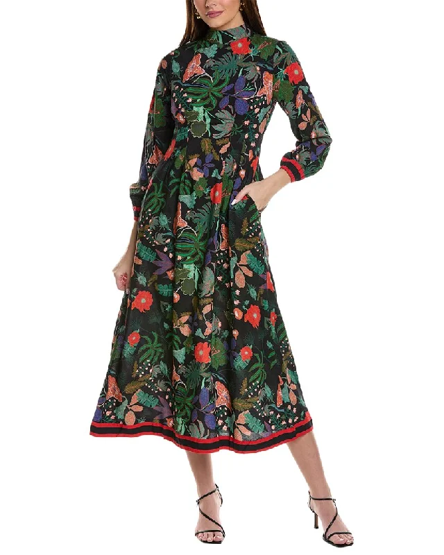 Garrie B Turtleneck Floral Maxi Dress