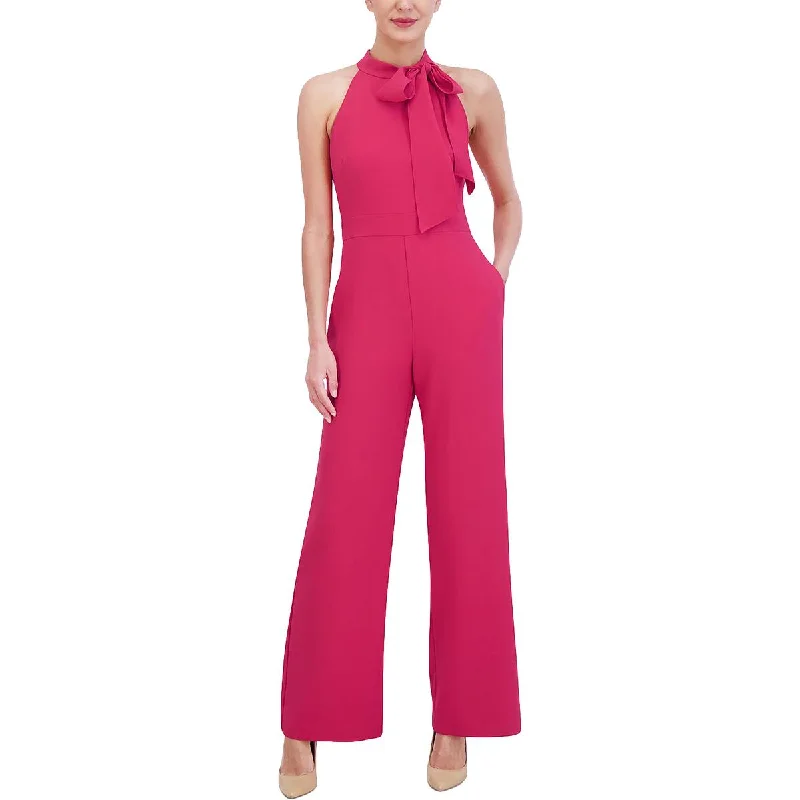 Vince Camuto Womens Halter Wide Leg Jumpsuit