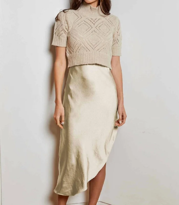 Mini Sweater/dress Combo In Beige