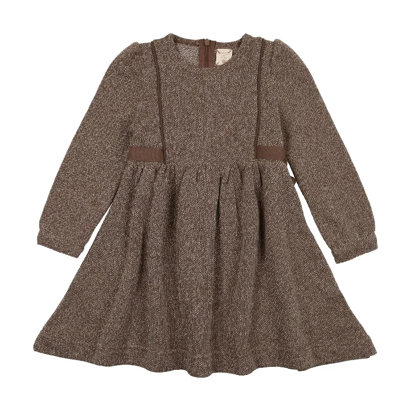 Analogie Tweed Bib Dress - Mushroom