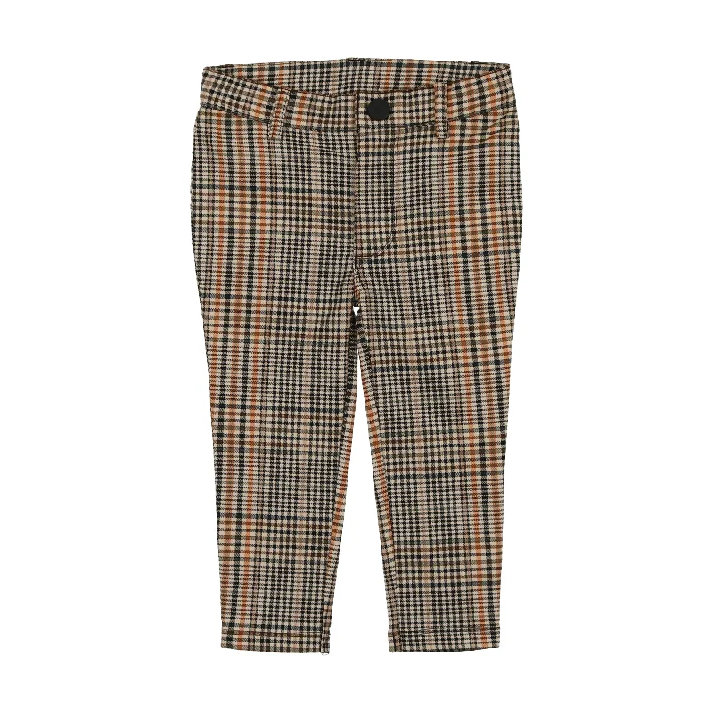 Analogie Printed Pants - Navy/Ecru Plaid