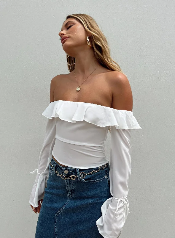 Hensman Off The Shoulder Top White