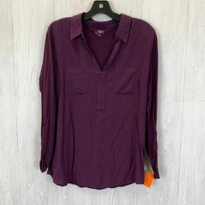 Top 3/4 Sleeve Basic By Loft In Plum, Size: M