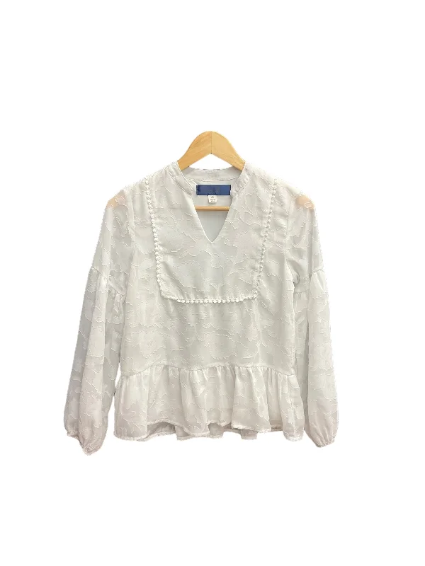 Top Long Sleeve By Blue Rain In White, Size: Xs