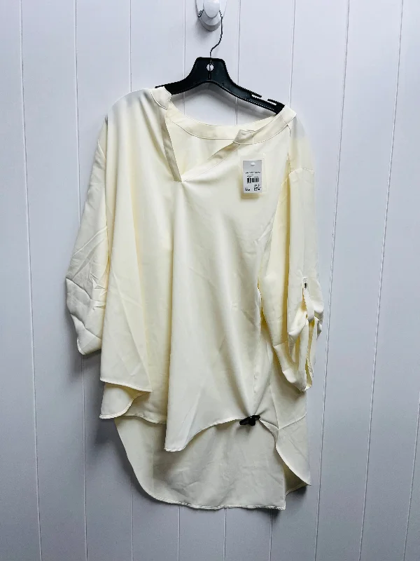 Top Long Sleeve By Cato In Cream, Size: 20