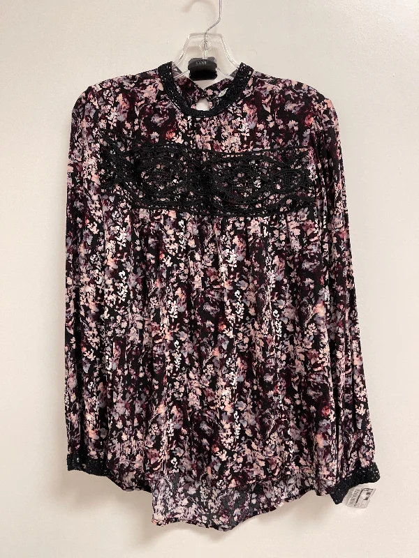 Top Long Sleeve By Cato In Purple, Size: L