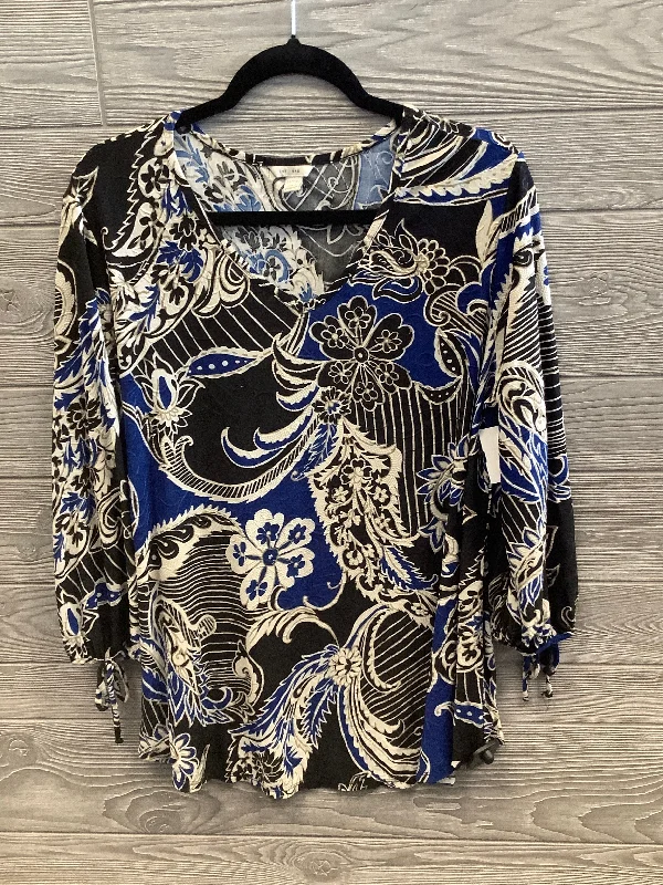 Top Long Sleeve By Clothes Mentor In Black & Blue, Size: Xl