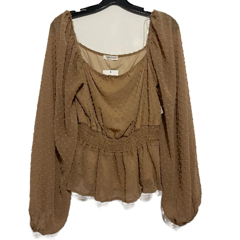 Top Long Sleeve By Clothes Mentor In Brown, Size: L