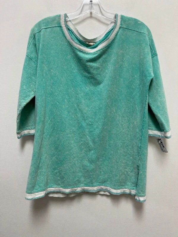 Top Long Sleeve By Hem & Thread In Green, Size: S