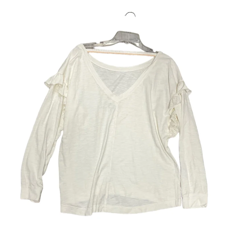 Top Long Sleeve By Pilcro In Cream, Size: L