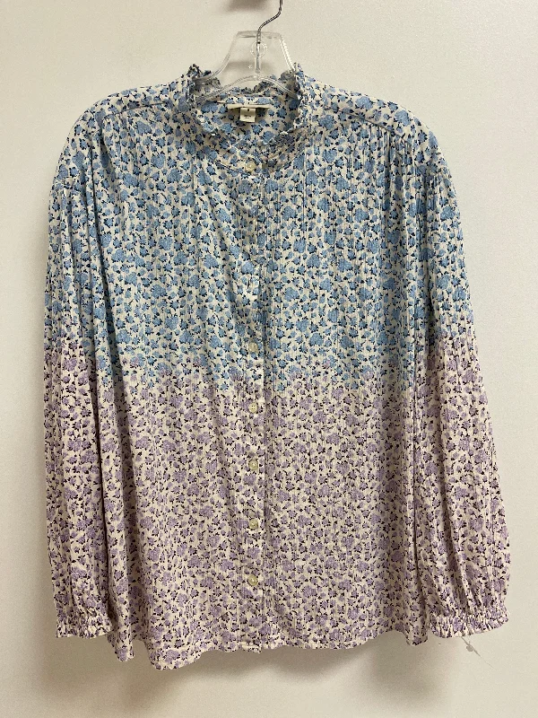 Top Long Sleeve By Style And Company In Blue & Purple, Size: M