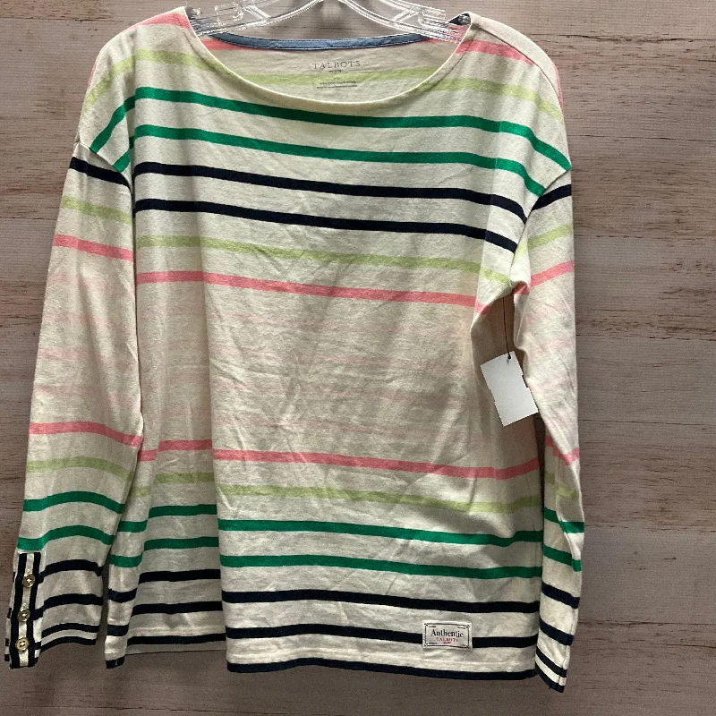 Top Long Sleeve By Talbots In Striped Pattern, Size: M