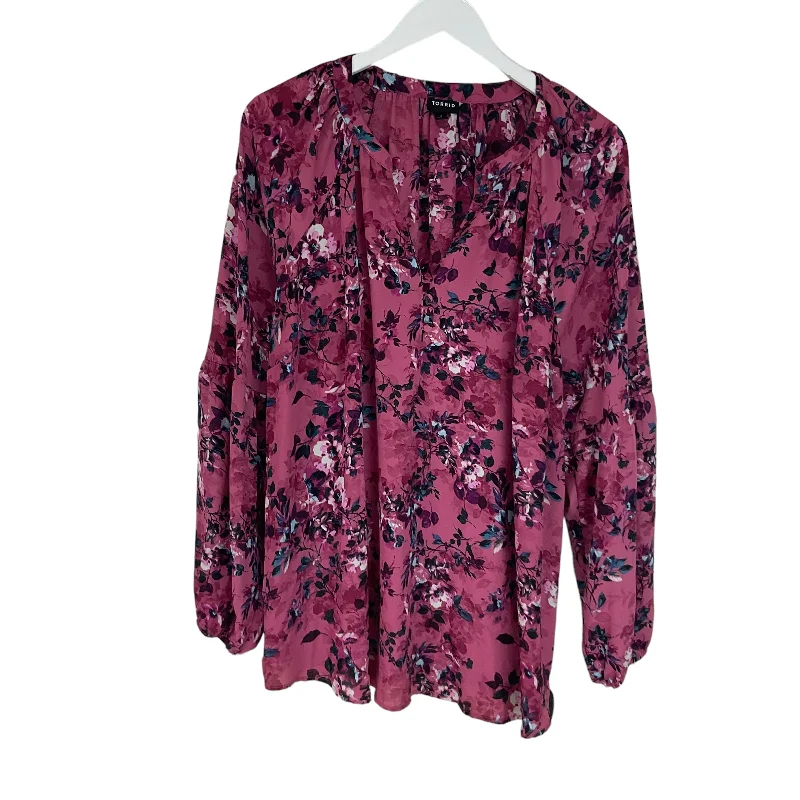 Top Long Sleeve By Torrid In Pink, Size: S